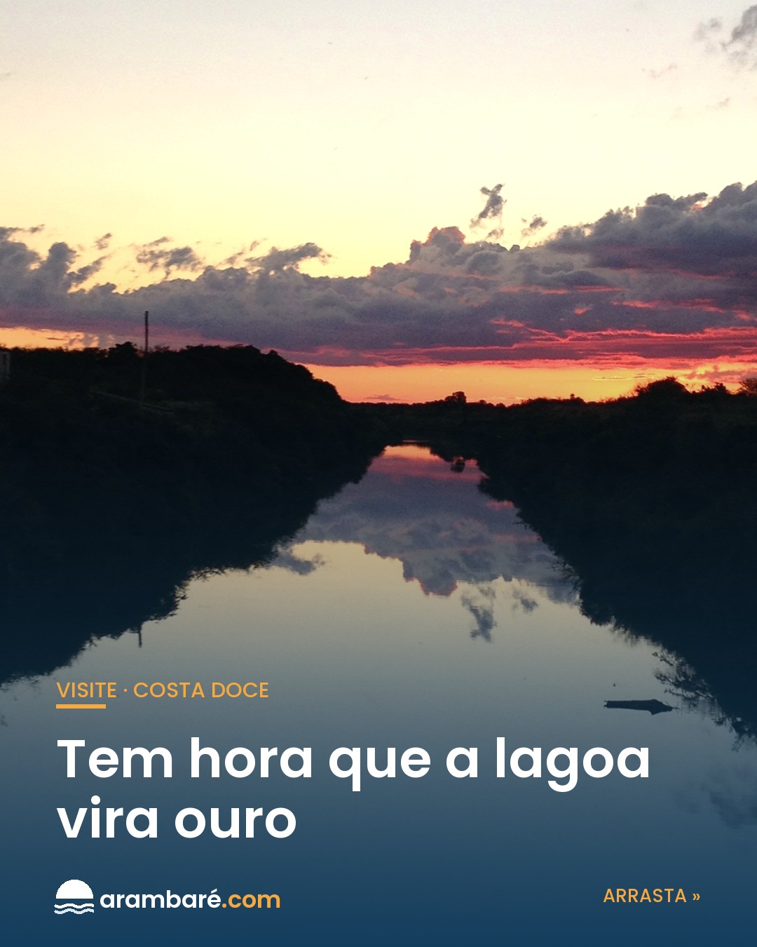O melhor espetáculo de Arambaré é de graça e acontece todo dia. 🌅 Na margem oeste da Lago