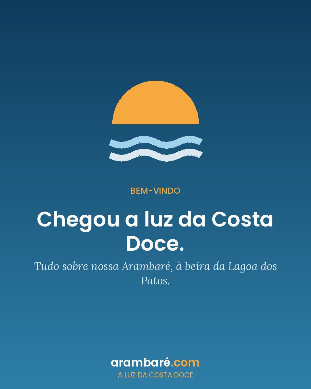 Chegou a luz da Costa Doce. ☀️ Arambaré sempre teve tudo: 15 km de praia de água doce, as